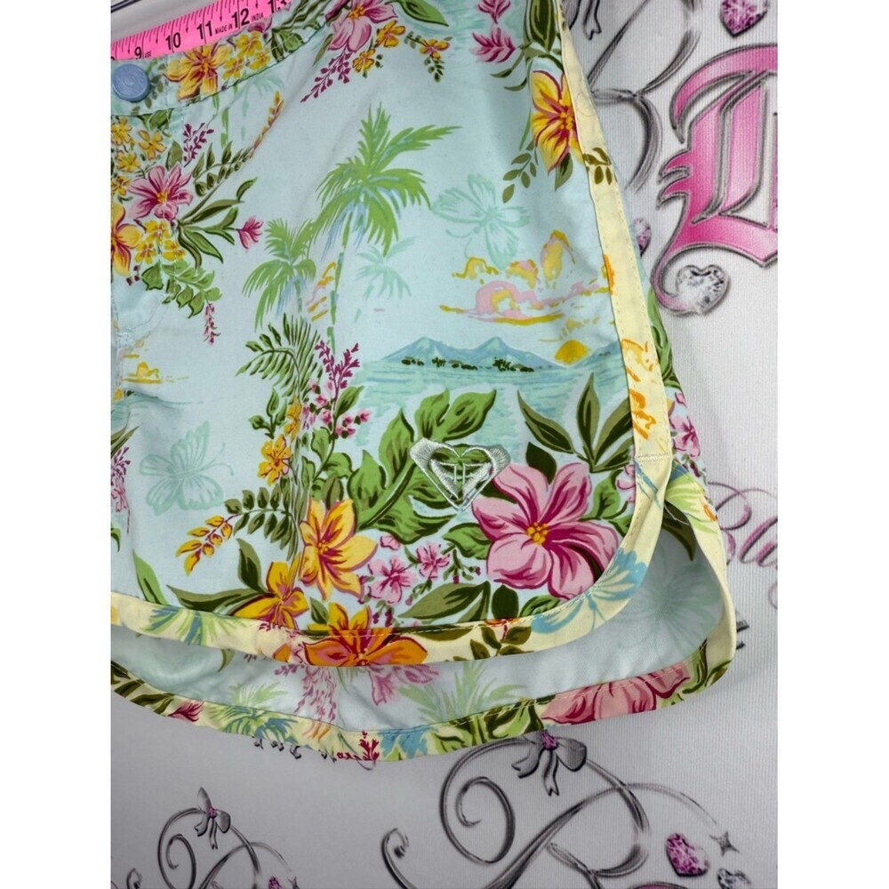 Roxy Women's Shorts Mint Floral Tropical with a back pocket, flowy, maximalism - Picture 4 of 8